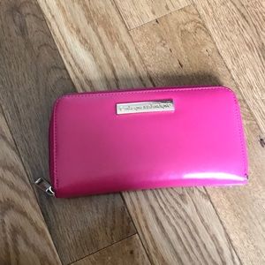 pink genuine leather wallet